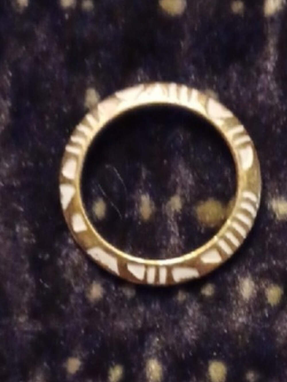 4/$30 White Enamel Accent Ring with Gold-Tone Band
